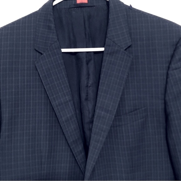 Hugo Boss Aeris $400 Trim Fit Check Sport Coat Black Blue Gray 100% Wool 40R - Picture 4 of 9
